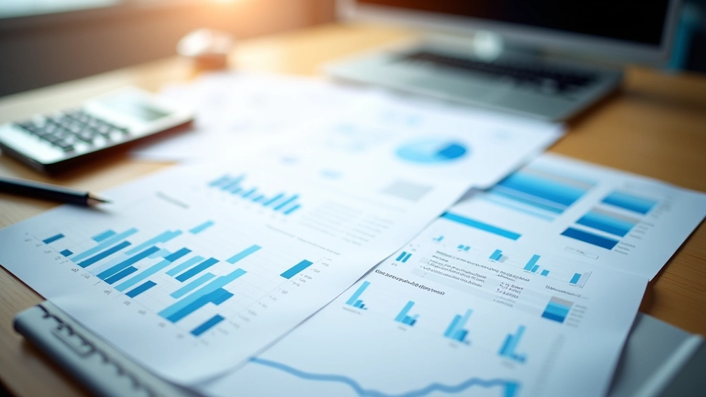 Bureau d'analyste financier avec documents, graphiques et données d'allocation de capital