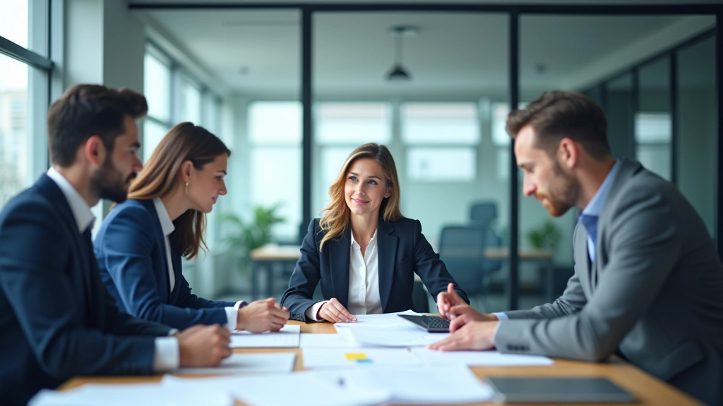 Équipe d'analystes financiers et d'experts en investissement travaillant ensemble dans un environnement professionnel moderne